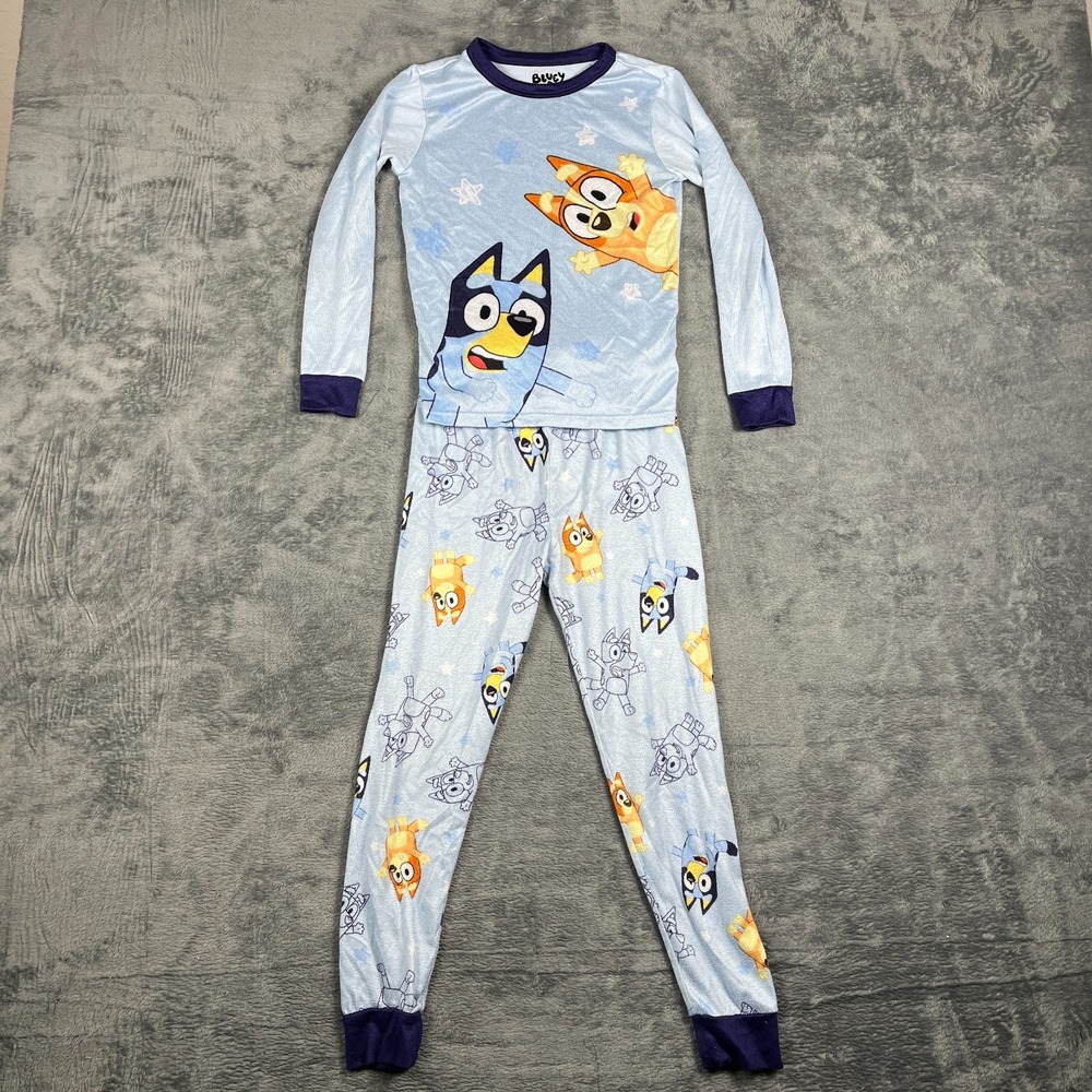 Bluey Pajama 2 Piece Set Boys Multicolor Graphic Stretch Sleepwear Size 10